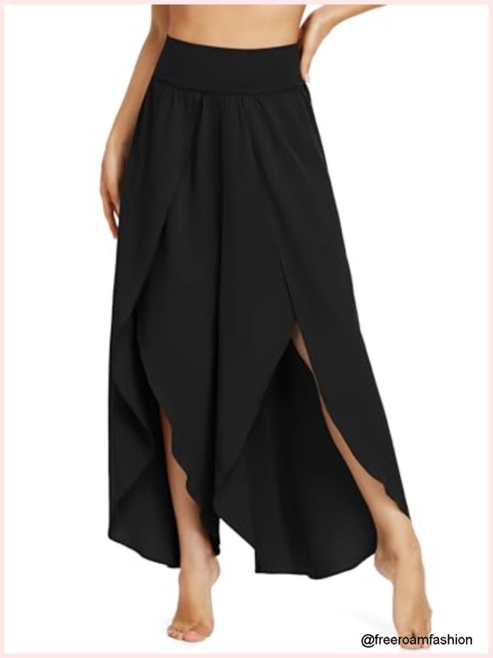 Wide Leg Palazzo Pants for Women High Waisted Flowy Pants with Pockets